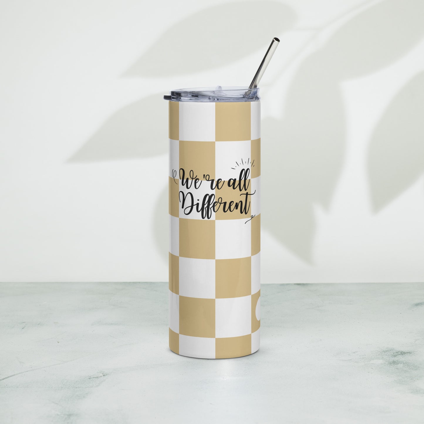WE'RE ALL DIFFERENT | STAINLESS TUMBLER CHECKERED